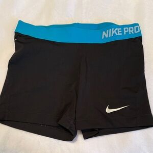 Nike Black Shorts with Blue Waistband
